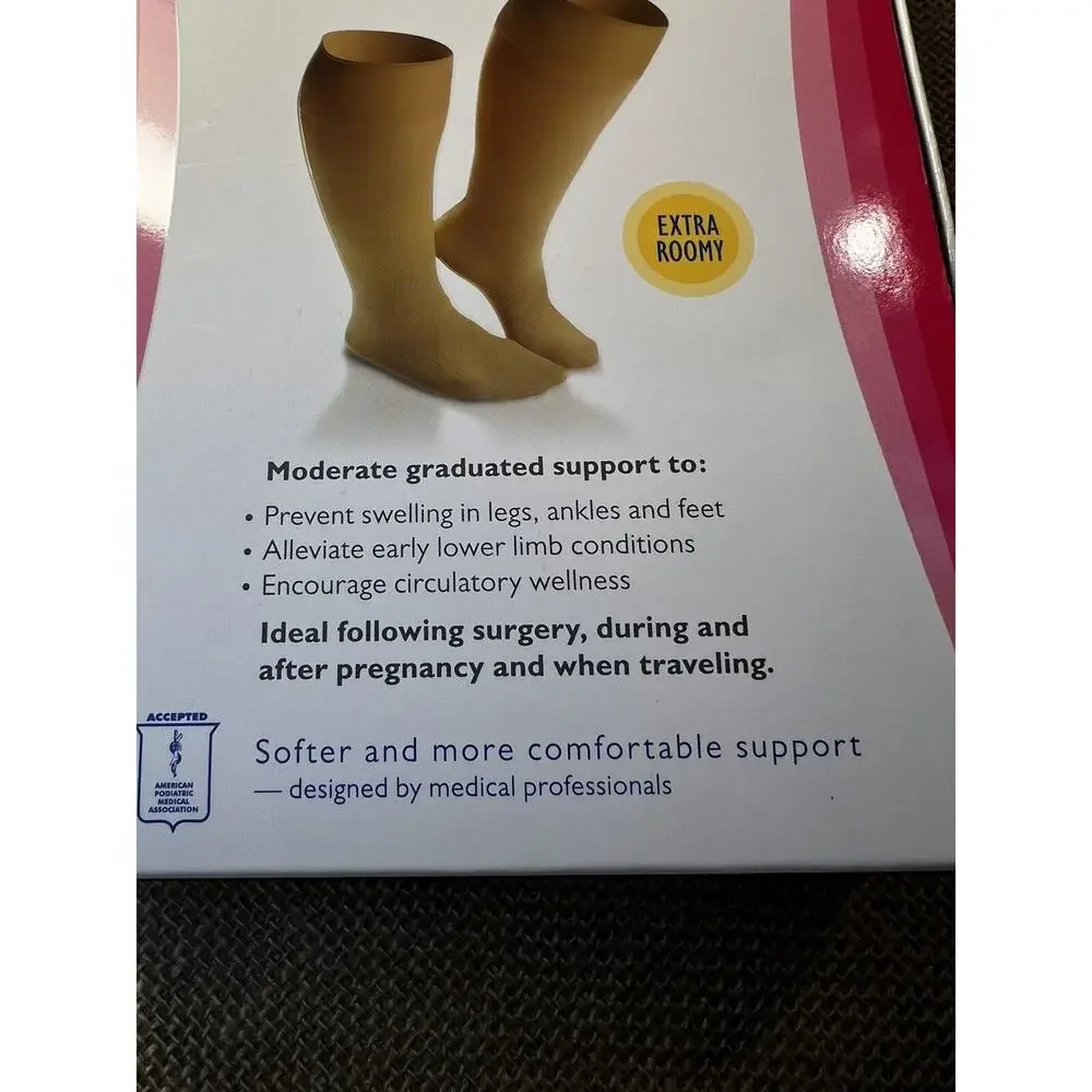 Dr. Comfort Shape to Fit Compression Hosiery-Size Large -Nude - 15-20 mmHg